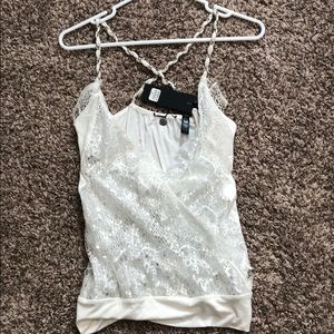 White lace tank top